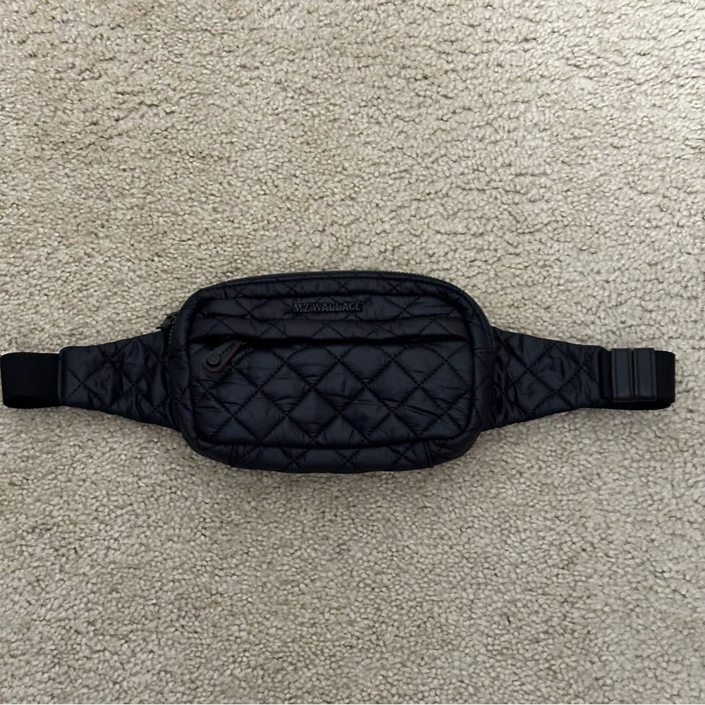 MZ Wallace Black Quilted Crossbody Bag with Adjustable Strap